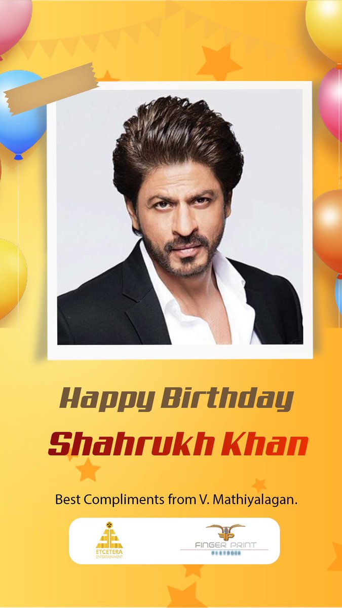 Etceteraenter's tweet photo. Wishing King Khan @iamsrk a Very Happy Birthday 🥳🎂🫶🏽

@MathiyalaganV9 
@Fingerprintpic https://t.co/YUfPJzOBrT