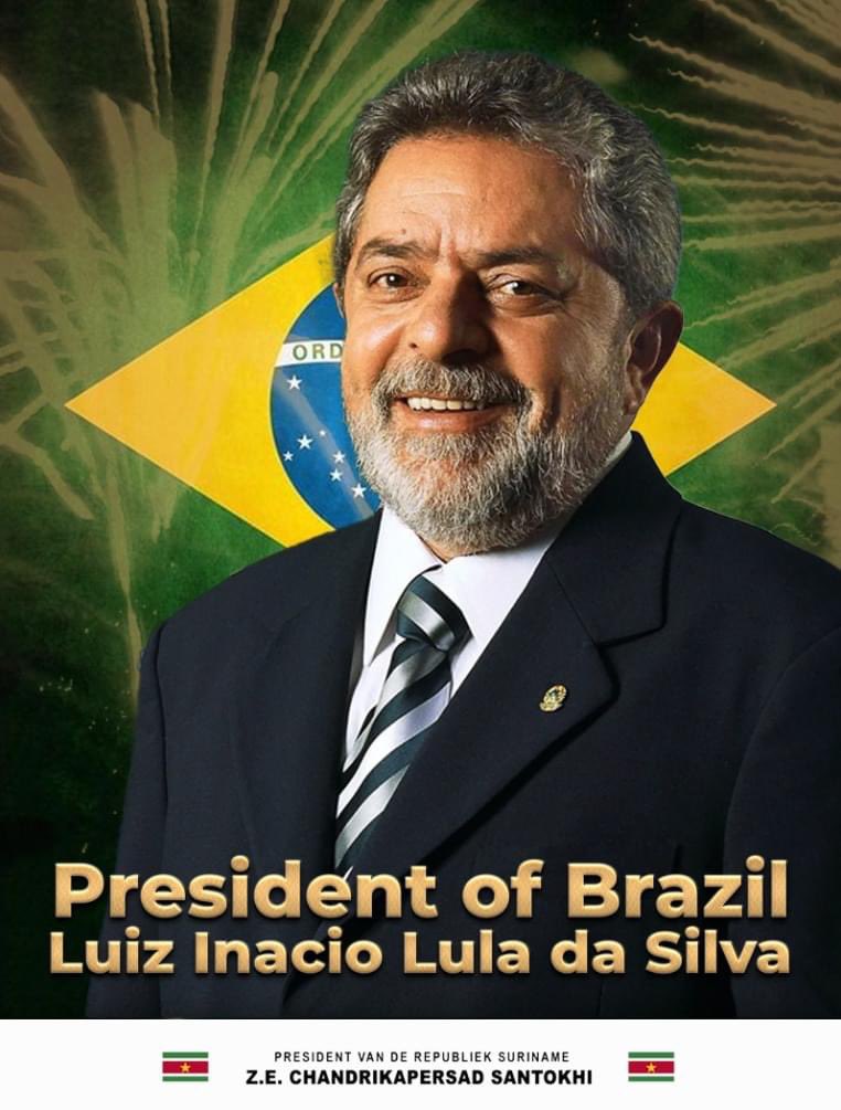 Namens het volk van Suriname feliciteer ik Luiz Inácio Lula da Silva met zijn verkiezingsoverwinning als president van ons buurland Brazilië. We gaan als regering de relatie tussen beide landen verder intensiveren.