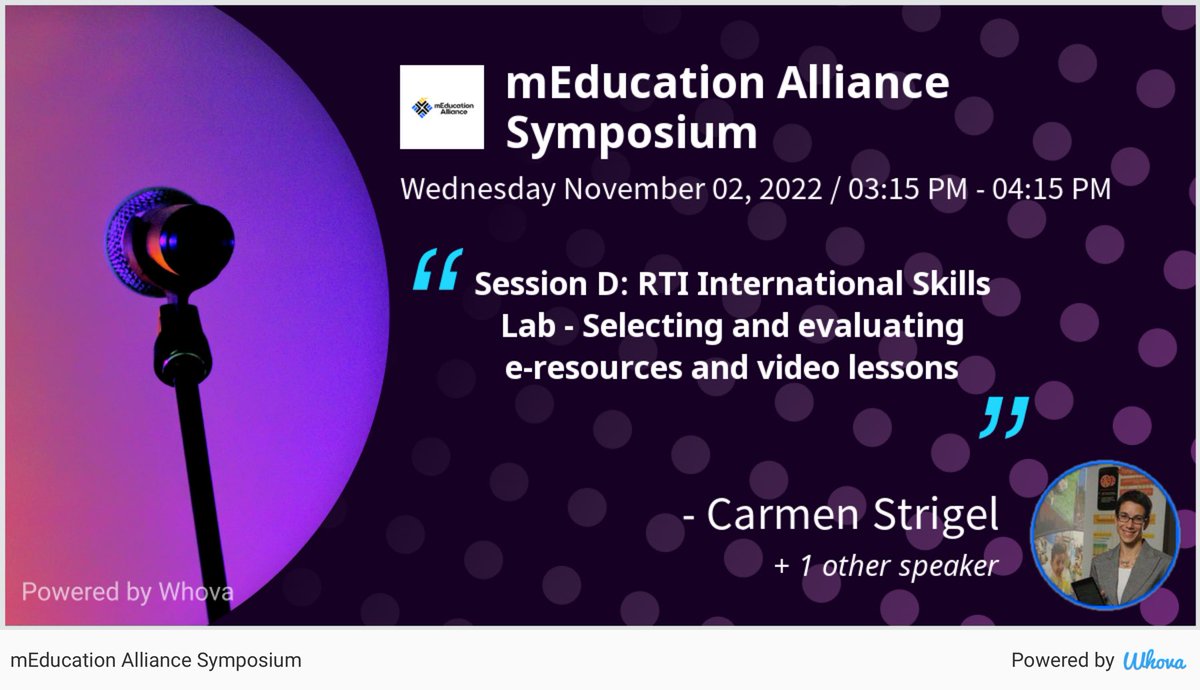 I am speaking at mEducation Alliance Symposium. Please check out my talk if you're attending the event! # #WondrousLearning #2022Symposium #EdTech #mEdAlliance - via #Whova event app