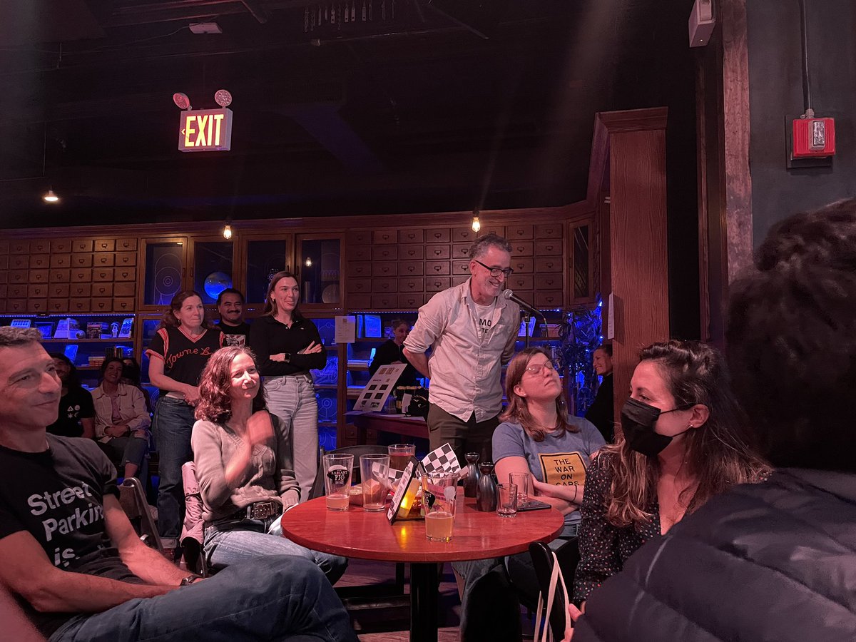 KathyParkPrice's tweet photo. The public comment period during the @TheWarOnCars live taping was uplifting, inspiring and exciting! (The opposite of community board meetings.) @CarolineRWood @sunflr85  @adamlaw50 @HerDebbie2 @dianemartins @ShawnGarcia_NYC https://t.co/PR2TzX8W7w
