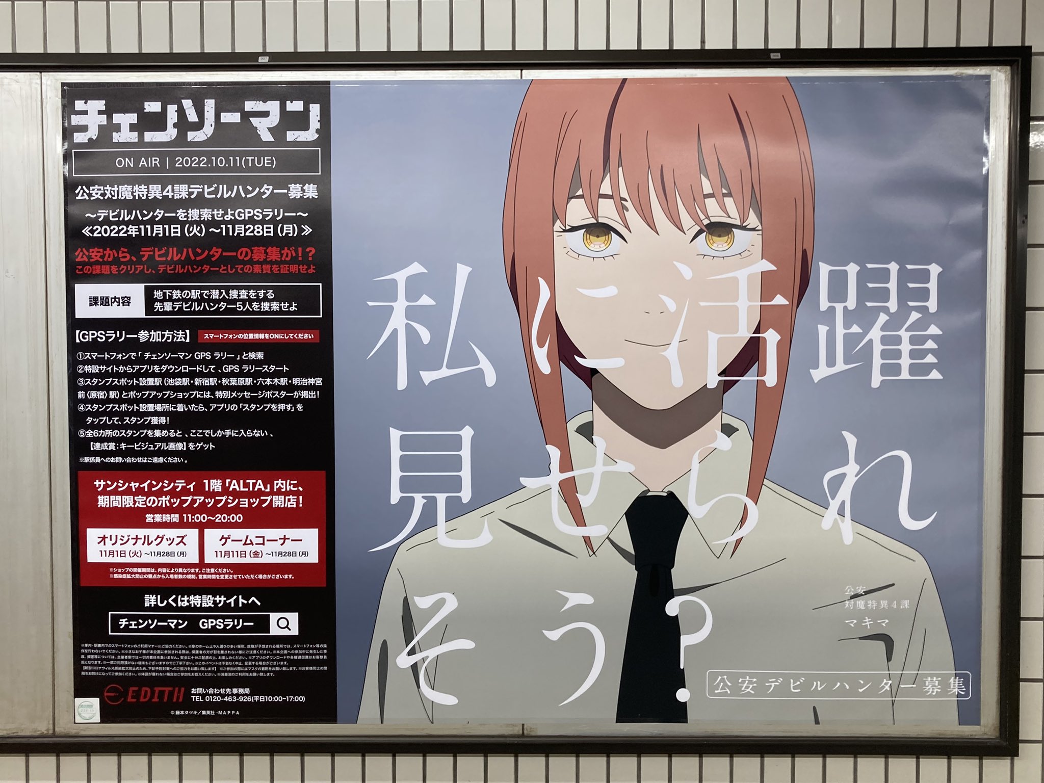 チェンソーマン マキマ 布ポスターB3 チェンソーマン マキマ ポスター (ポスター B3布ポスター