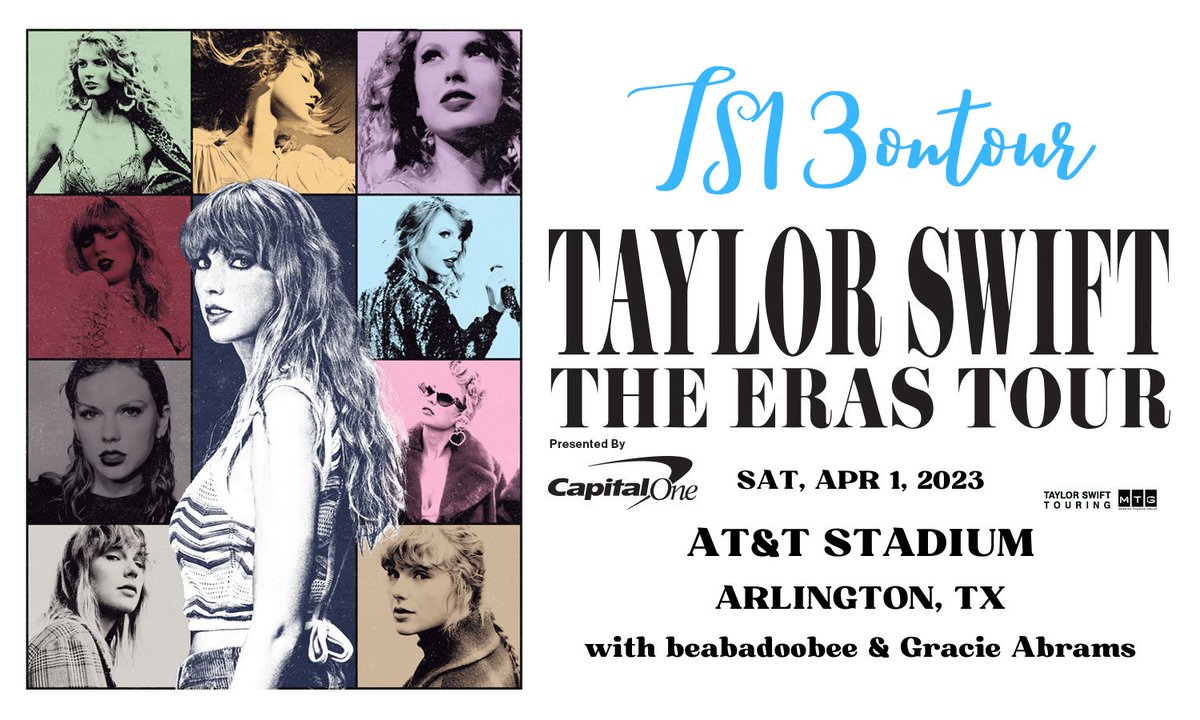 TS13ontour's tweet photo. 04/01/23 - AT&amp;T STADIUM / ARLINGTON, TX

💙 Like or RT if you're going/want to go to be added to a GC with other Swifties! https://t.co/nO99C07lbf