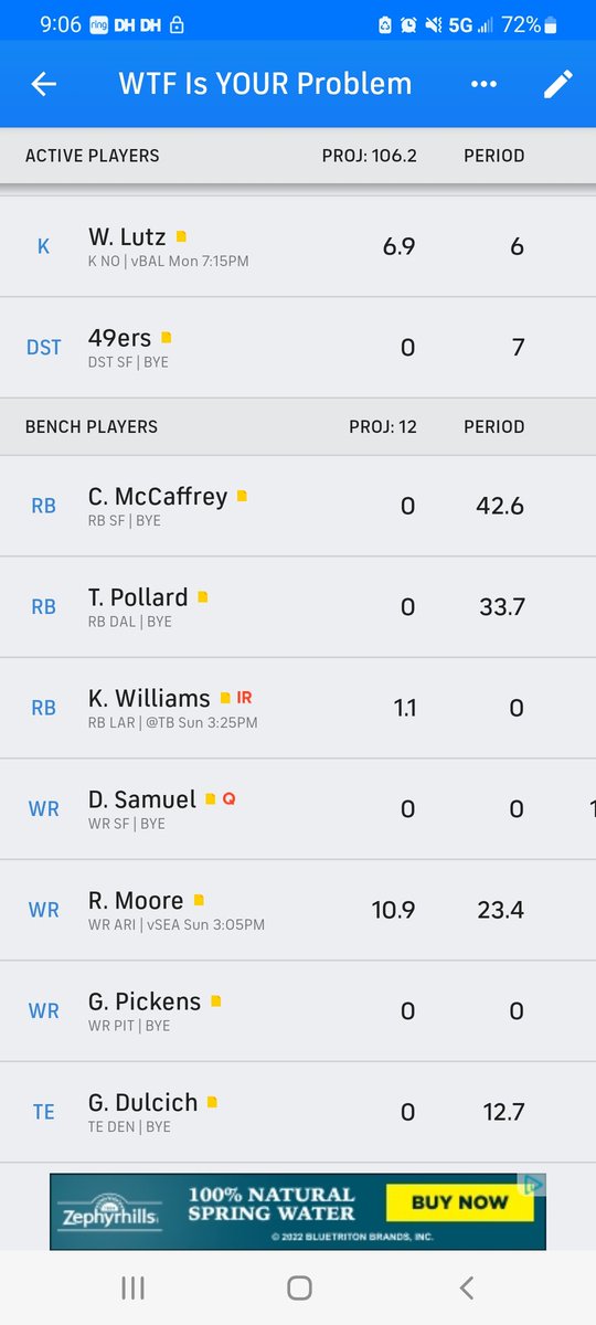 FantasyBaby3's tweet photo. @LateRoundQB Who should I drop to pick up a defense? PPR. https://t.co/pVKLhSeIUn