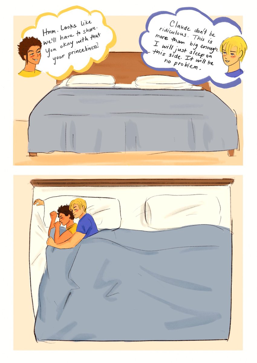 issa_living's tweet photo. Day 29: Only-one-bed 

Another prompt from @Rose3Writes because I cannot resist the greatest trope of all time. 

#claudetober2022 #fe3h https://t.co/4zBqG9ZN5D