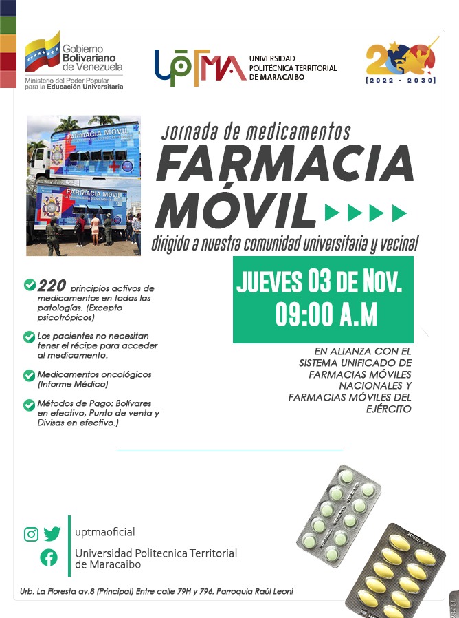 uptmaoficial's tweet photo. ¡Jornada de medicamentos en la Uptma! https://t.co/CaR33divqI
