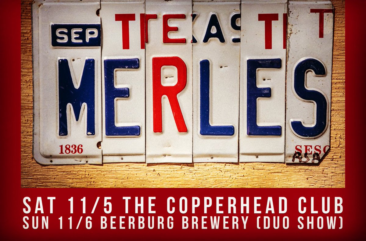 MerlesATX's tweet image. Join us this weekend for some great shows around Austin! 

Sat 11/5 The Copperhead Club 8-10p
Sun 11/6 @BeerburgBrewing 2-4:30p duo w Sean Orr!!! 

Get your tickets to our show At Kendalia Halle on 11/12: 

kendalia-halle.ticketleap.com/the-merles-111…