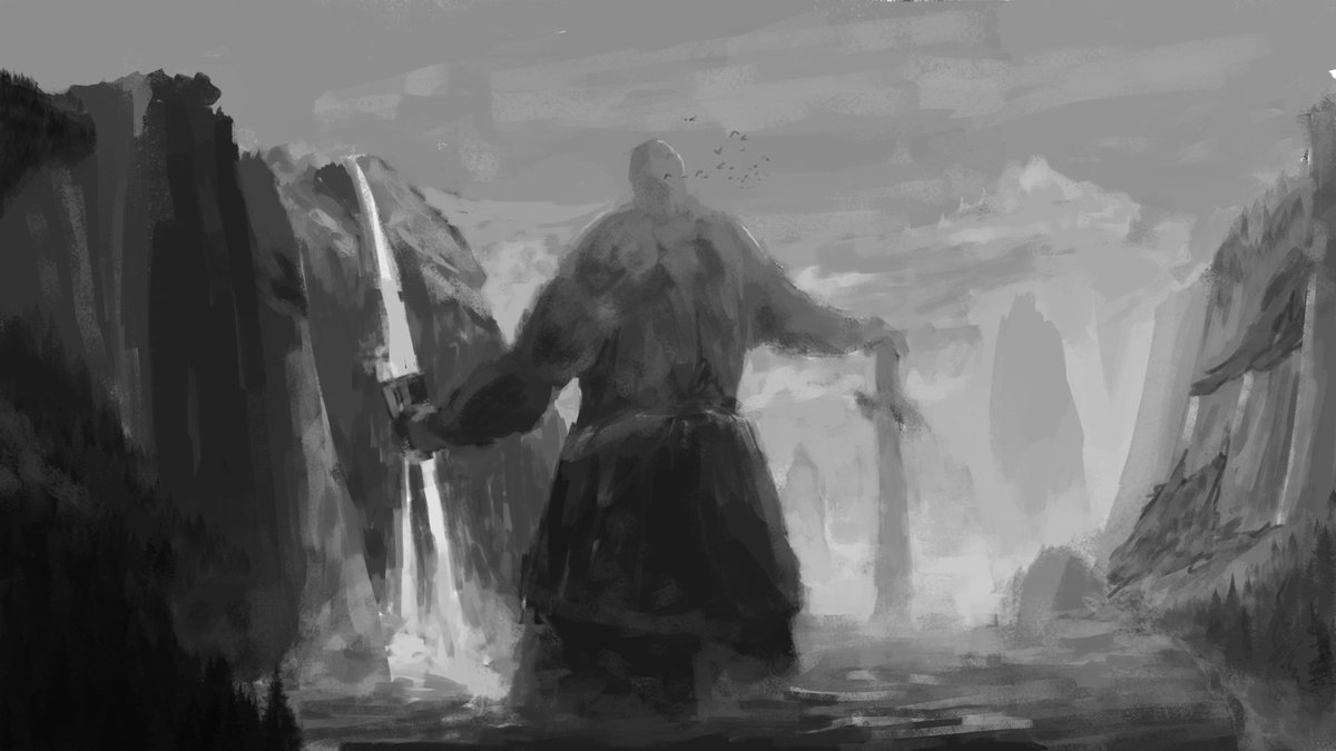 jazmorow's tweet photo. Values study of a giant! He's getting some water and you should too https://t.co/4LkHeQjDvv
