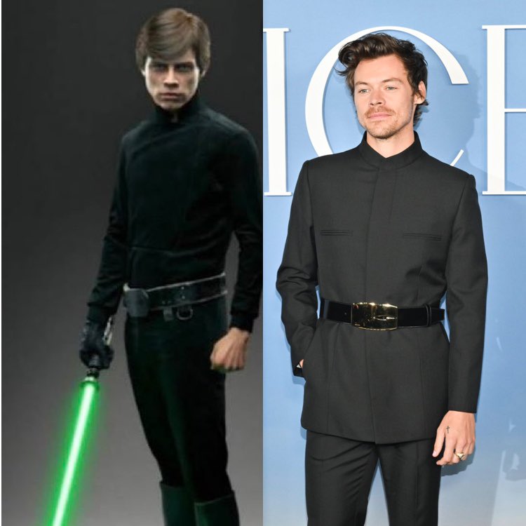 SaraEssmann's tweet photo. @Harry_Styles the force is with him 😎 https://t.co/h99BFBXHmV