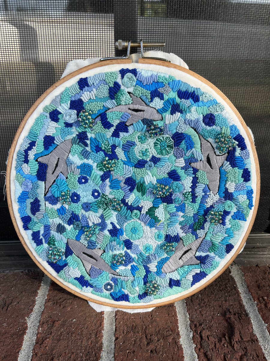 After two years, my shark embroidery is finally done! Fitting for it to be completed while studying <a href="/UNCims/">UNC IMS</a>