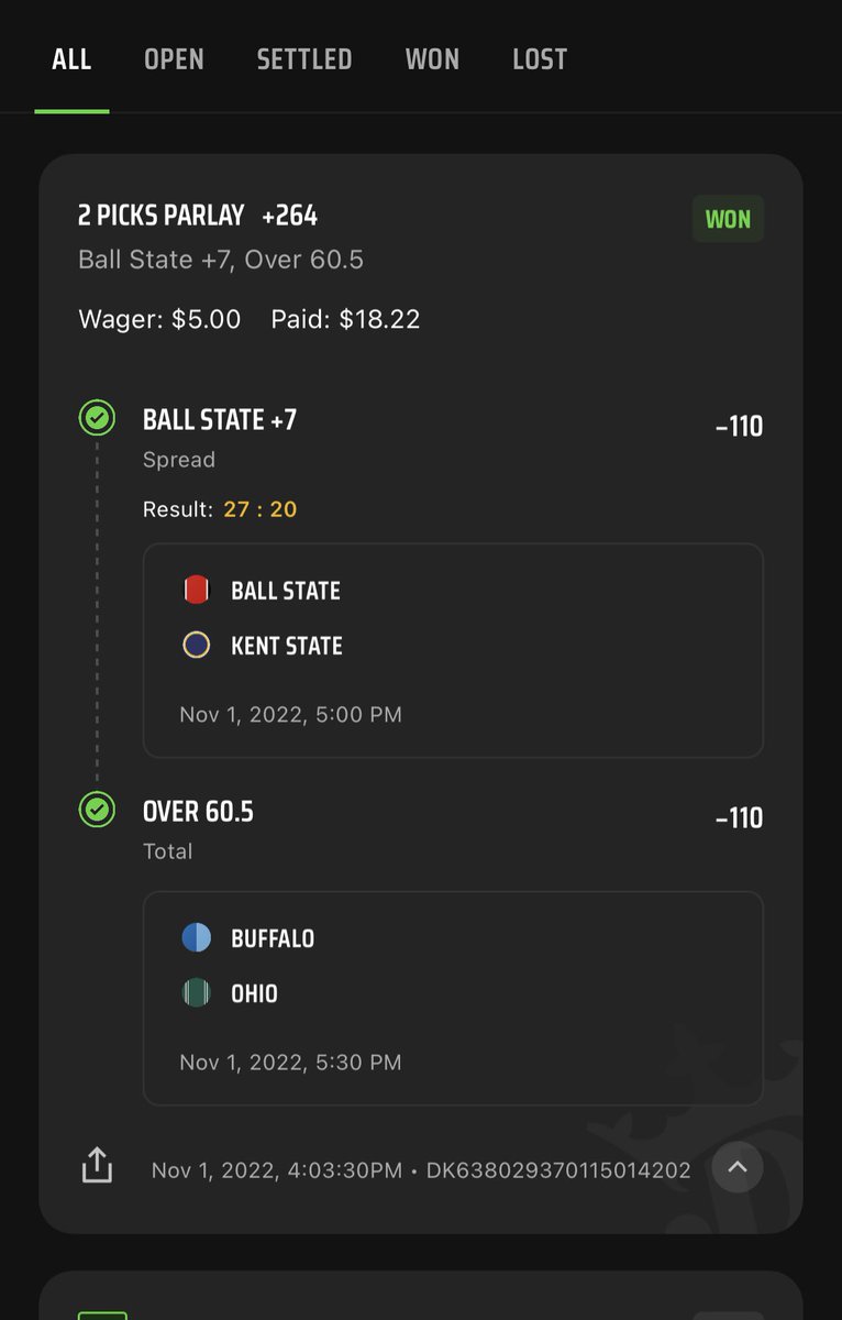 dallin_wilcox's tweet photo. @DKSportsbook #MACtion Tuesday nights https://t.co/UZF3ChPYsH