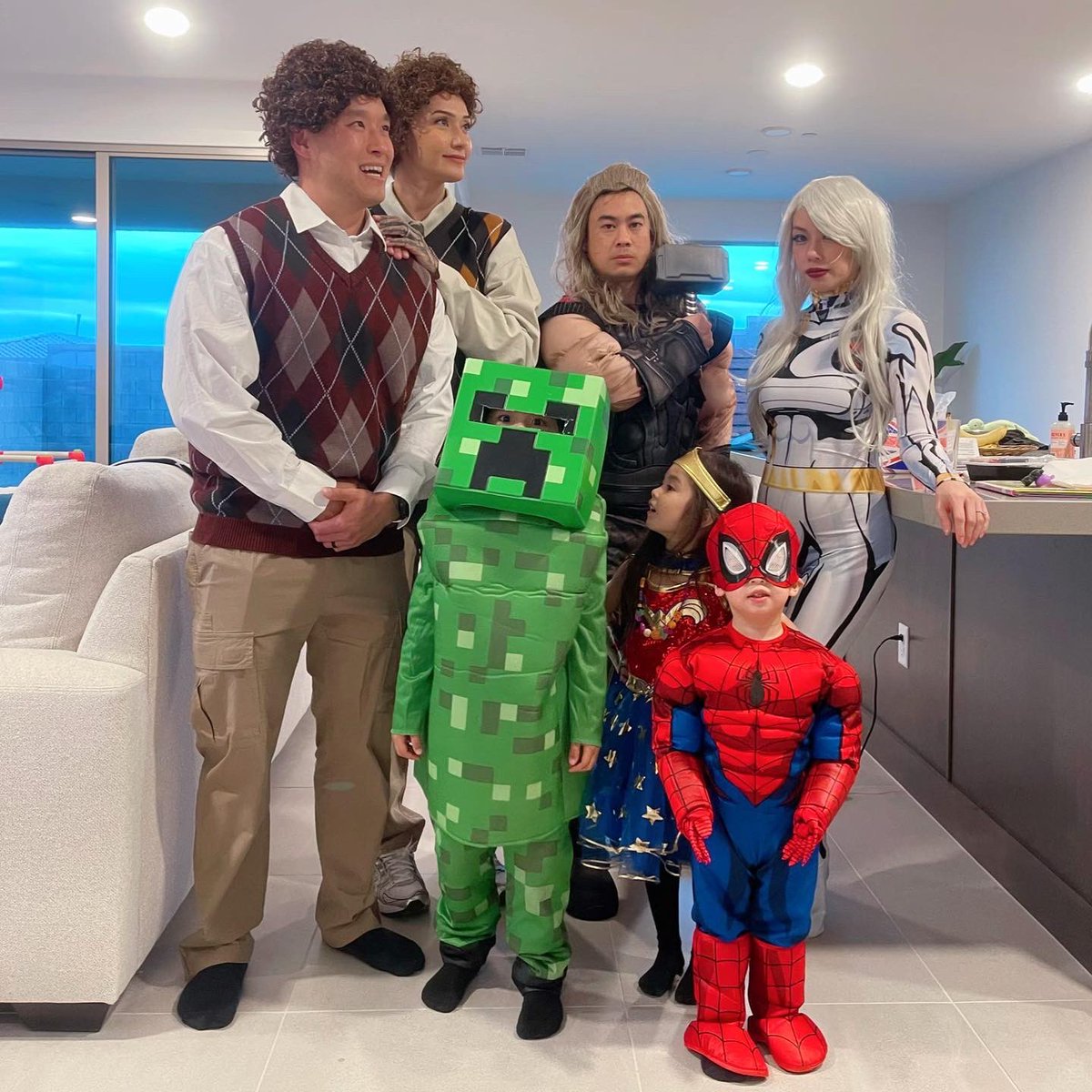 The calm before the storm 🌪 #halloween #xmen #avengers #spidey #creeper #stepbrothers #sorandom #lol #somuchfun
