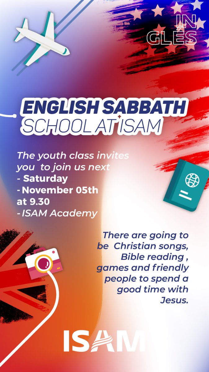 ✅  Este sábado, tenes la Escuela Sabática en inglés

¡No te lo pierdas!

<a href="/ISAMisiones/">ISAM</a> <a href="/escuelasabatica/">Escuela Sabática</a>