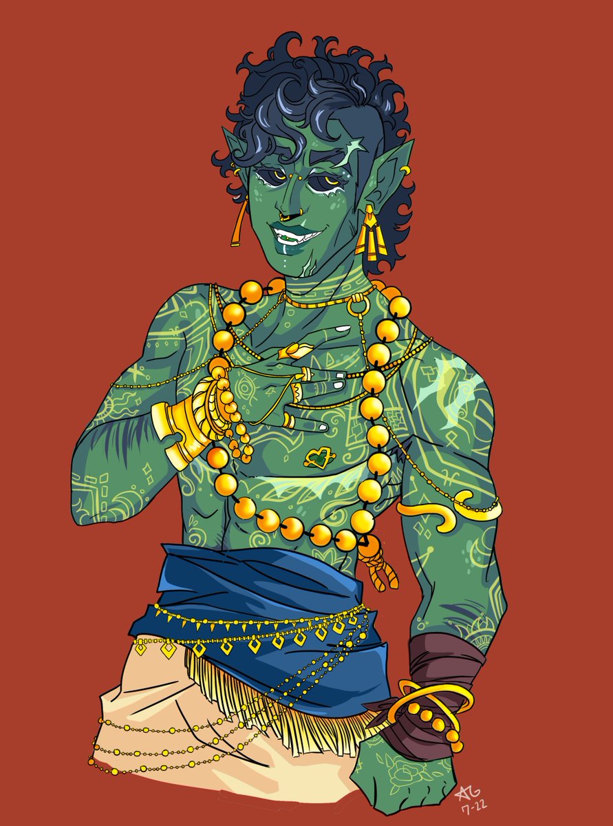 wyrmwright's tweet photo. i cannot remember if i ever posted this Garthy O'Brien art but know that I love them dearly 💚💛#fantasyhigh #FHSY #PiratesofLeviathan #dimension20 https://t.co/qNupxFbZZd