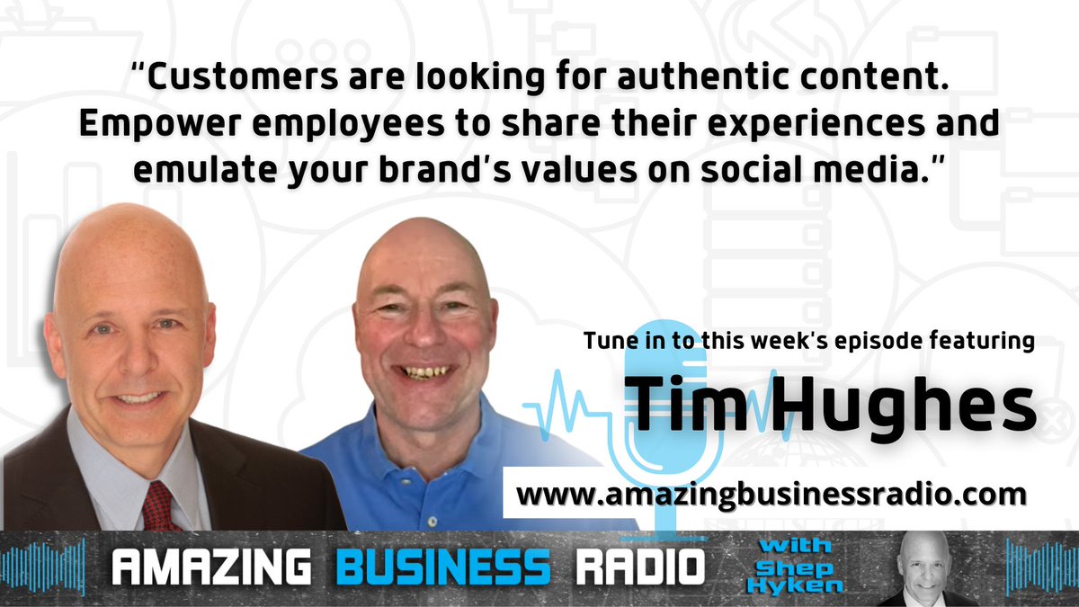 Tune in to this week's #AmazingBusinessRadio @Timothy_Hughes, co-Founder and CEO of @DLAIgnite, and co-author of Social Selling. We talk about creating a digital experience that builds trust with your customers. zcu.io/zpQs #customerservice #customerexperience #CX