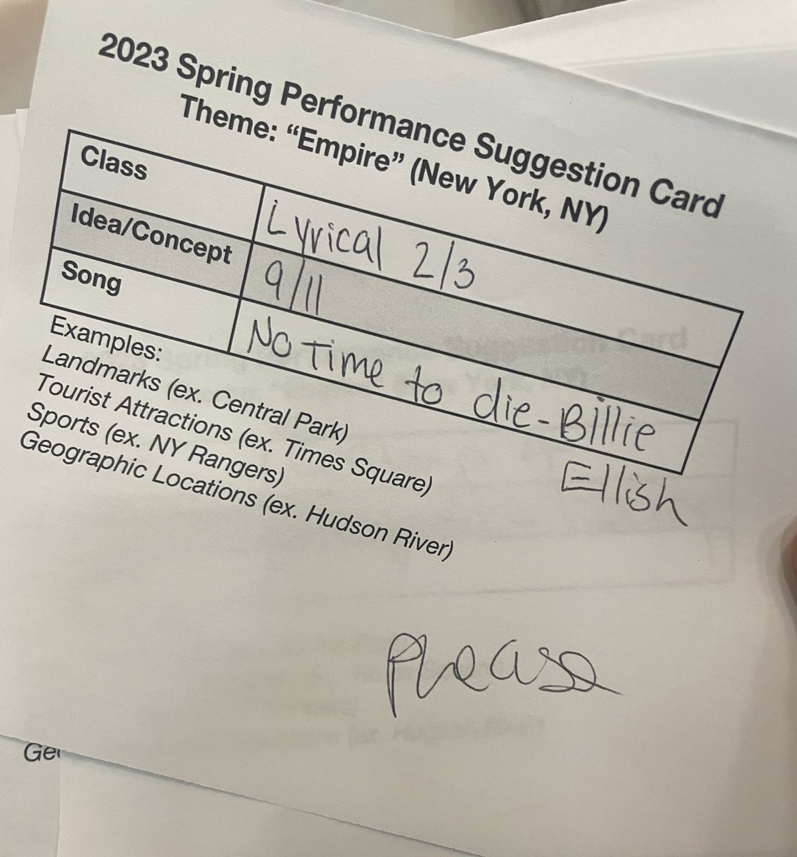 splendaca's tweet image. An incredible recital dance suggestion from a 13 yr old student at the Connecticut dance studio I teach at where the show theme is literally NYC