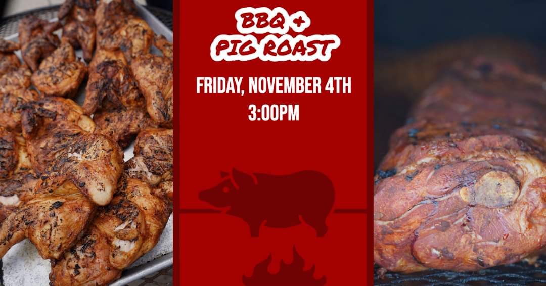_johnnysgrill's tweet photo. Join us for our monthly pig roast Friday, November 4TH! 🔥
Normal menu served all day, Pig Roast &amp; BBQ served after 3pm. 🍻
#JohnnysOnTheLake 
146 High St, Belleville MI 48111 #JohnnysEntertainment #GoodVibesOnly https://t.co/ddTD0a50fI