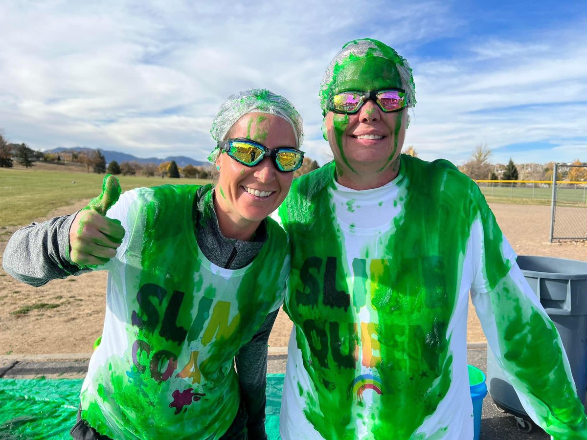 All my Nickelodeon dreams came true today! 😆 My principal and I got slimed bc we beat our fundraising goal for our school jog-a-thon!