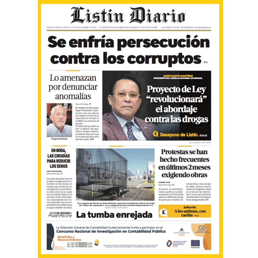 #PortadaLD | Lectores, les compartimos la portada de nuestra versión impresa de este miércoles 02 de noviembre

#ListínDiario