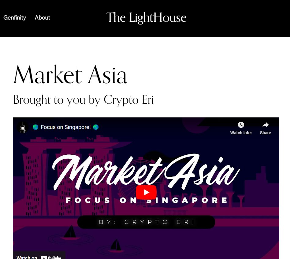 It's out! My exclusive video & companion article in The LightHouse by @GenfinityIO The🇸🇬Singapore regulator MAS says 'Yes to digital asset innovation, no to crypto speculation.' Heavy speculation is 'not ok' and they are seeking to restrict. 👉lighthouse.genfinity.io/edition-5