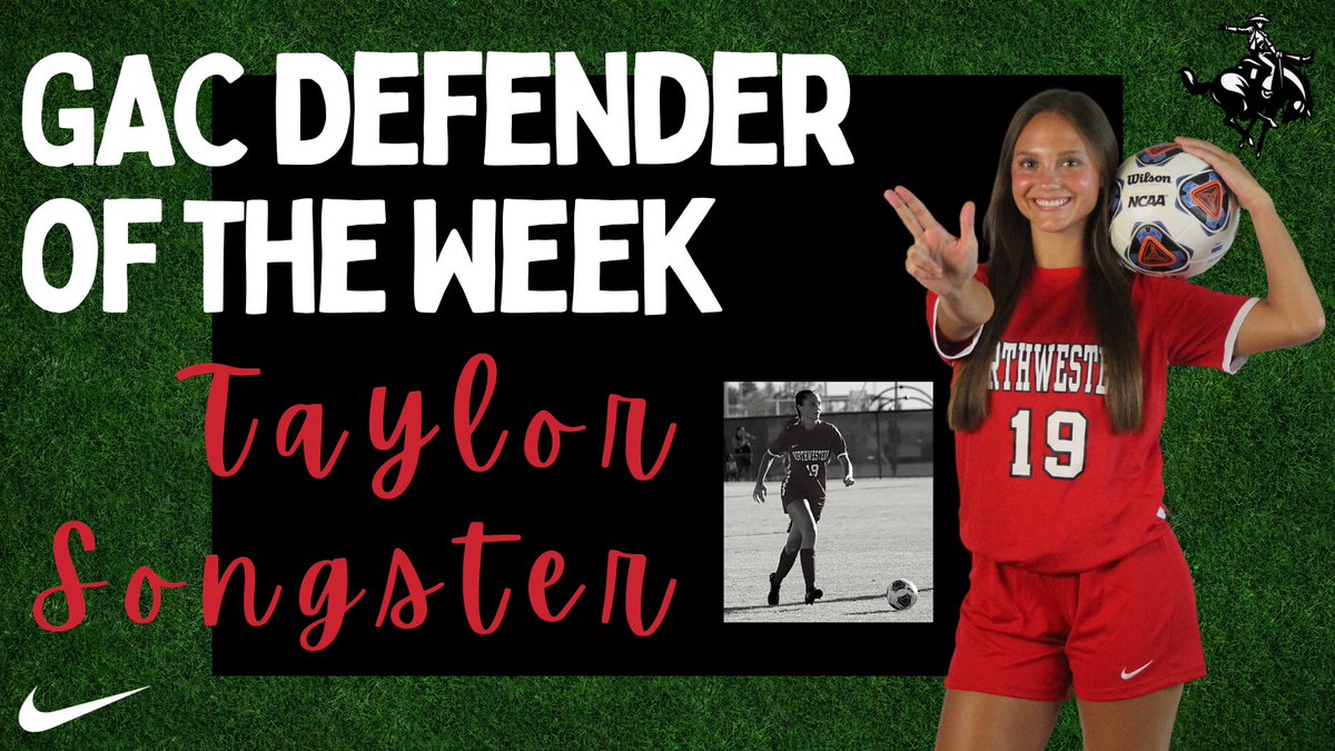 NWOSUAthletics's tweet photo. Congratulations to Taylor Songster for being named GAC Defender of the week! https://t.co/lJKCzouZGU