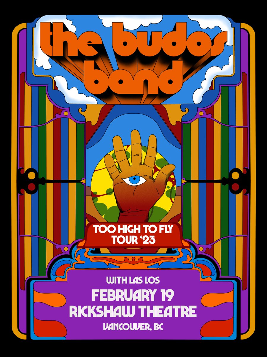 Just Announced! @BudosBand - Too High To Fly Tour With Guests LAS LOS ✨ Sunday February 19th, 2023 @RickshawTheatre ✨ Tickets on sale Friday at 10am!