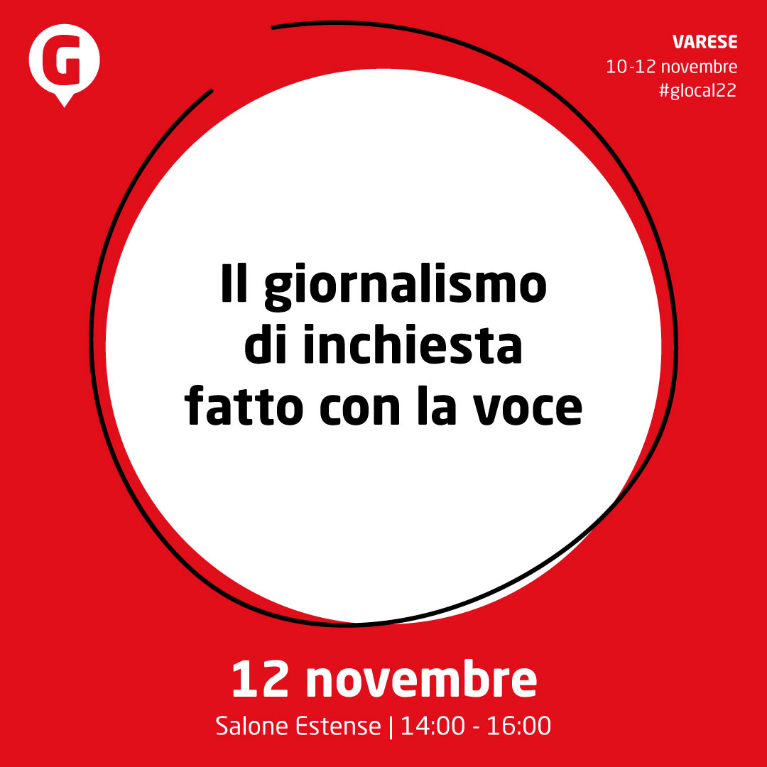 Come fare inchiesta con i podcast. A #glocal22 ne parliamo con <a href="/alemadron/">Alessandro Madron</a> Giacomo De Girolamo <a href="/pipitone87/">Giuseppe Pipitone</a> <a href="/robybertolini/">Roberta Bertolini</a> 

Il programma del festival  
bit.ly/3TfmLzd 

<a href="/fattoquotidiano/">Il Fatto Quotidiano</a> <a href="/varesenews/">VareseNews</a> <a href="/Tp24it/">@tp24</a>