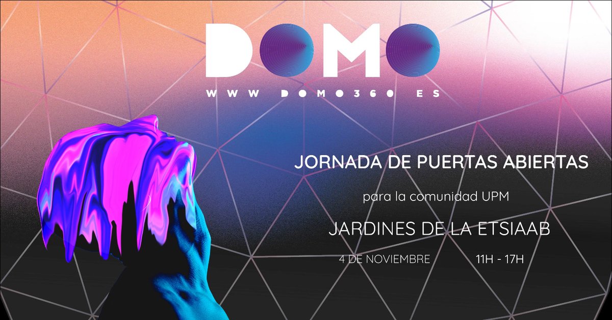 etsiaab's tweet photo. 🔸Jornada de puertas abiertas en el #Domo360🔸 Si eres alumno o personal de la comunidad UPM y quieres conocer por dentro la cúpula geodésica y sus funcionalidades, ven a la jornada.
📌 Viernes 4/11 de 11:00 a 17:00 en los jardines ETSIAAB.
➕ info: https://t.co/04N9YihPyt https://t.co/XzRlCIhVXY