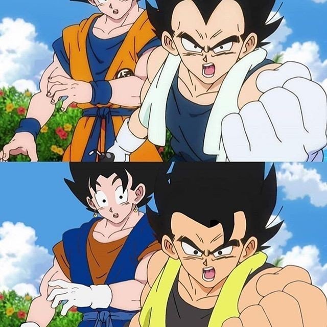 DynamoLazaro's tweet photo. @SLOplays Obviously #Vegetto would win since he has Son #Goku Traits and #Gogeta has #Vegeta Because the function is short!! https://t.co/THOSklJvuS