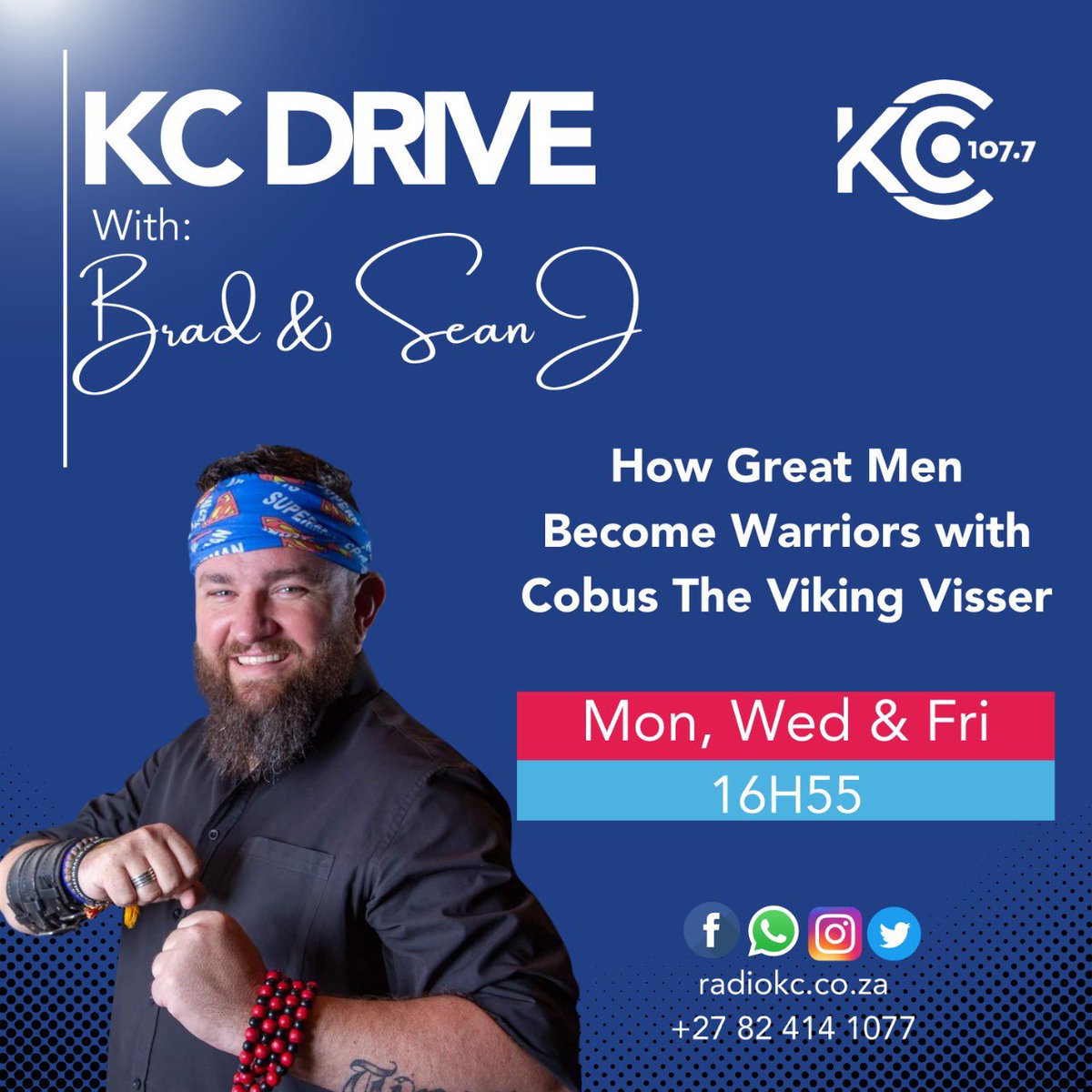CobusViking's tweet photo. For the month of November
Find me on Radio KC
How Great men become warriors
Thank you to
#starburstpromotions
#KCDrive https://t.co/fwoaZn2WHE