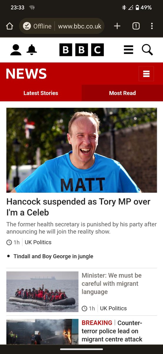 Photo of Matt Hancock in a blue t shirt looking scarily similar to Lee