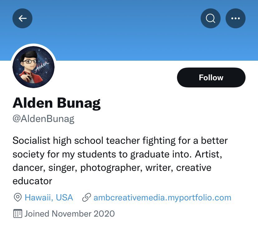 Conservative655's tweet photo. People like Alden Bunag, who hides behind the privileges conferred by our society to Alphabet Activism to hide their sexual predation of children.

These are who #Democrats and the #PoliticalLeft are trying to protect instead of school children. https://t.co/9YZ5z6gGd6