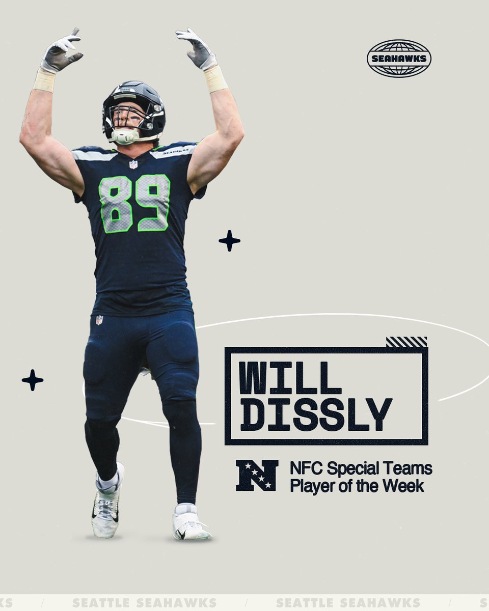 Seahawks's tweet photo. Keep racking in the awards this season.

@Will_Diss is your NFC Special Teams Player of the Week!  ⭐️ https://t.co/yiX72EvmwY