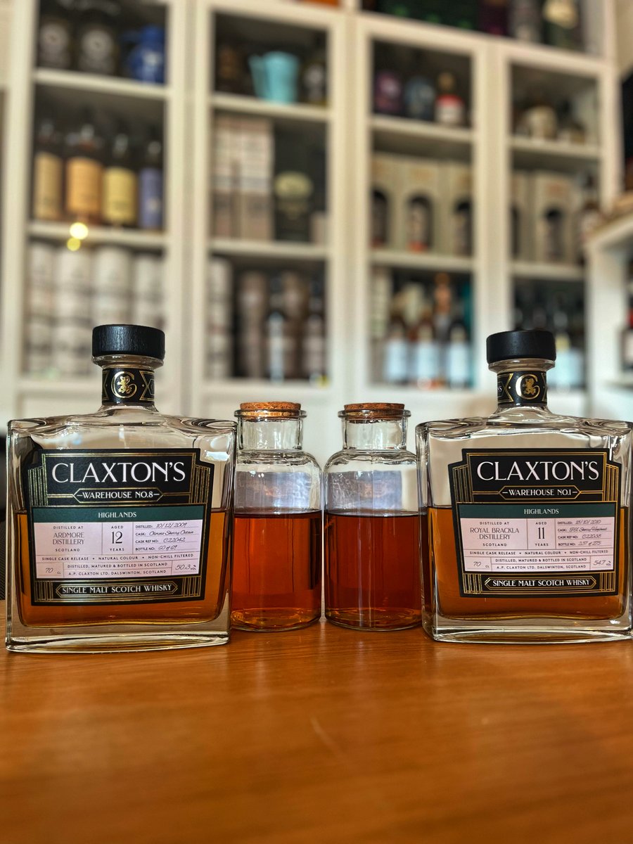 WhiskyIsMyJam's tweet photo. Too good not to open and share 🥃👌🏻 Claxton’s 2010 Warehouse No.1 Royal Brackla 11 YRO 54.7% &amp; 2009 Warehouse No.8 Ardmore 12 YRO 50.3% 🏴󠁧󠁢󠁳󠁣󠁴󠁿 @claxtonsspirits #Whisky #SingleMaltWhisky #NaturalCaskStrength #IndependentBottler #WhiskyIsMyJam #Ardmore #RoyalBrackla #HighlandWhisky https://t.co/T5YDSP1tqC