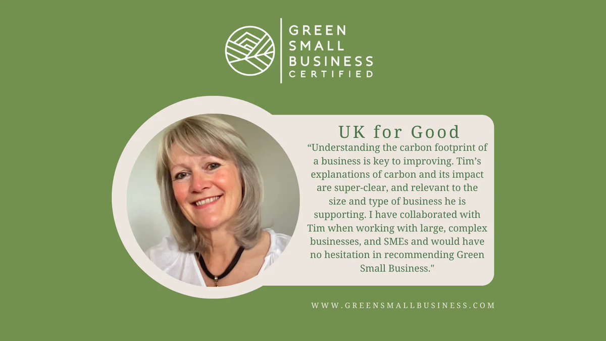 UK for Good are Green Small Business Certified 👏

For more information on how you can get certified visit buff.ly/3f5l2Oo

#greensmallbusiness #ukforgood #carbonfootprinting