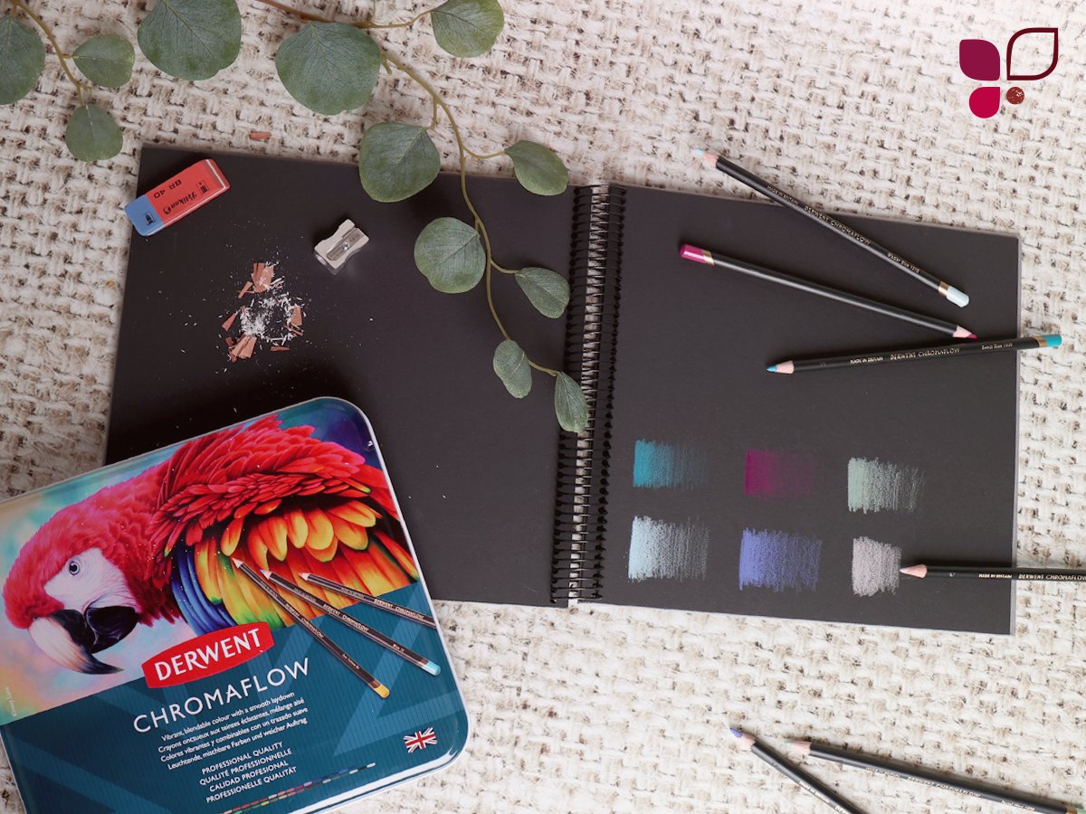 KUNSTPARK's tweet photo. Endlich sind die NEUEN Chromaflow Stifte von Derwent da! Die Derwent Chromaflow Farbstifte sind hoch pigmentiert und zeichnen sich durch ihre beeindruckende Lebendigkeit aus. Der weiche, bruchfeste Kern sorgt für einen glatten Auftrag und ist ideal zum Mischen und Schattieren. https://t.co/GEn8VsQtvE