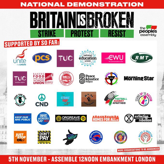 🚨NATIONAL DEMONSTRATION!🚨

The Peace &amp; Justice Project is amongst the many trade unions and organisations supporting <a href="/pplsassembly/">People's Assembly</a>'s national demonstration.

Join us on London Embankment at 12pm this Saturday.

thecorbynproject.com/action