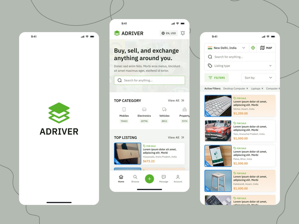 designerzafor's tweet photo. ADRIVER - Ad Listing Mobile App UI Design by Templatecookie.
https://t.co/wtEw0hajgq

#uidesign #UI #uxdesign #mobileApp #productdesign  #figma #templatecookie #designerzafor https://t.co/H7H9YfyFPW