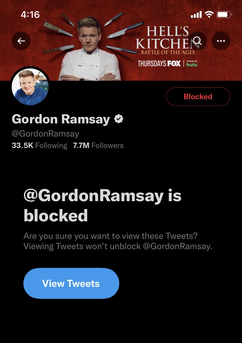 Foolish left us again and doesnt even know when he’ll be back so i blocked gordon ramsay https://t.co/Nfbxmv5AOz