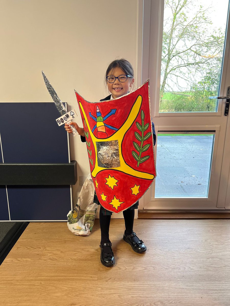 Our youngest boarder had a lot of fun with GAP student Miss Reeves making her shield and sword last night, looks fantastic! #ShebbearBoarding #PrepBoarding