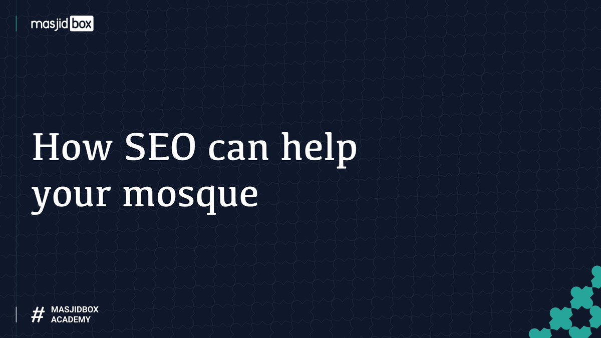 masjidbox's tweet photo. Let's talk about Search Engine Optimization (SEO) and how it can help your mosque and the local community.

🧵 Thread ↓↓↓ https://t.co/YlYD59jg5q