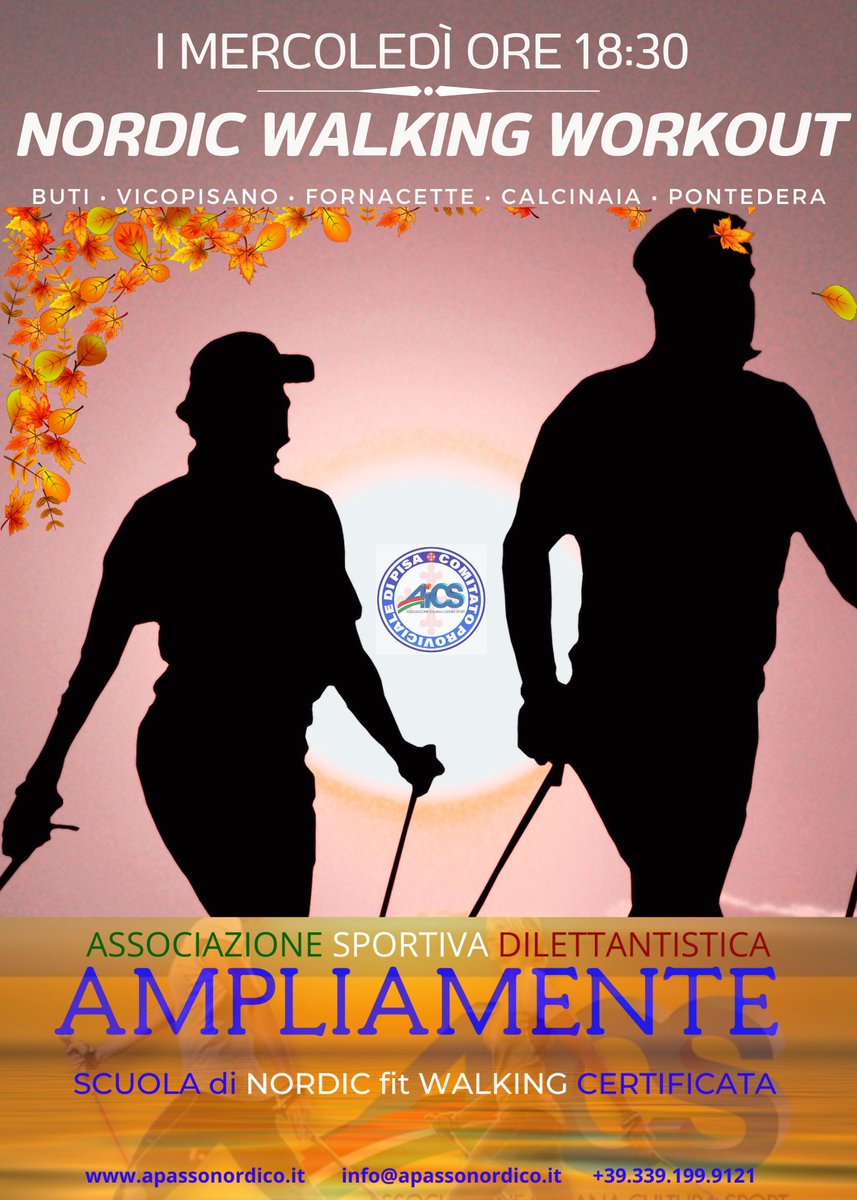 Apassonordico's tweet photo. I #Mercoledì nuovo #orasolare #allenamenti #nordicwalkingworkout 18:30 . #fornacette #buti #calcinaia #vicopisano #pontedera #aicspisa https://t.co/qhVUrelJHB
