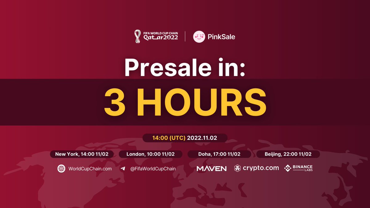 WorldCupChain's tweet photo. REMINDER: 🔴3 HOURS to fire up!🚀🚀🚀

💹💹https://t.co/A68ugPUFpW

#WorldCup #Blockchain #Presale https://t.co/yuitQxWfm2