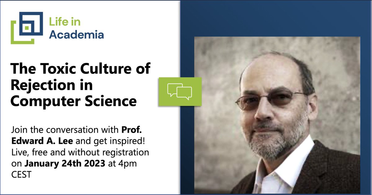 Computer science has a toxic culture of rejection that does not serve the community well, according to @LeeEdwardA of Berkeley. Join Jan 24 2023 at 4pm CET. Live, free, and without registration. #hci #phd #academia #passion #research @unioldenburg