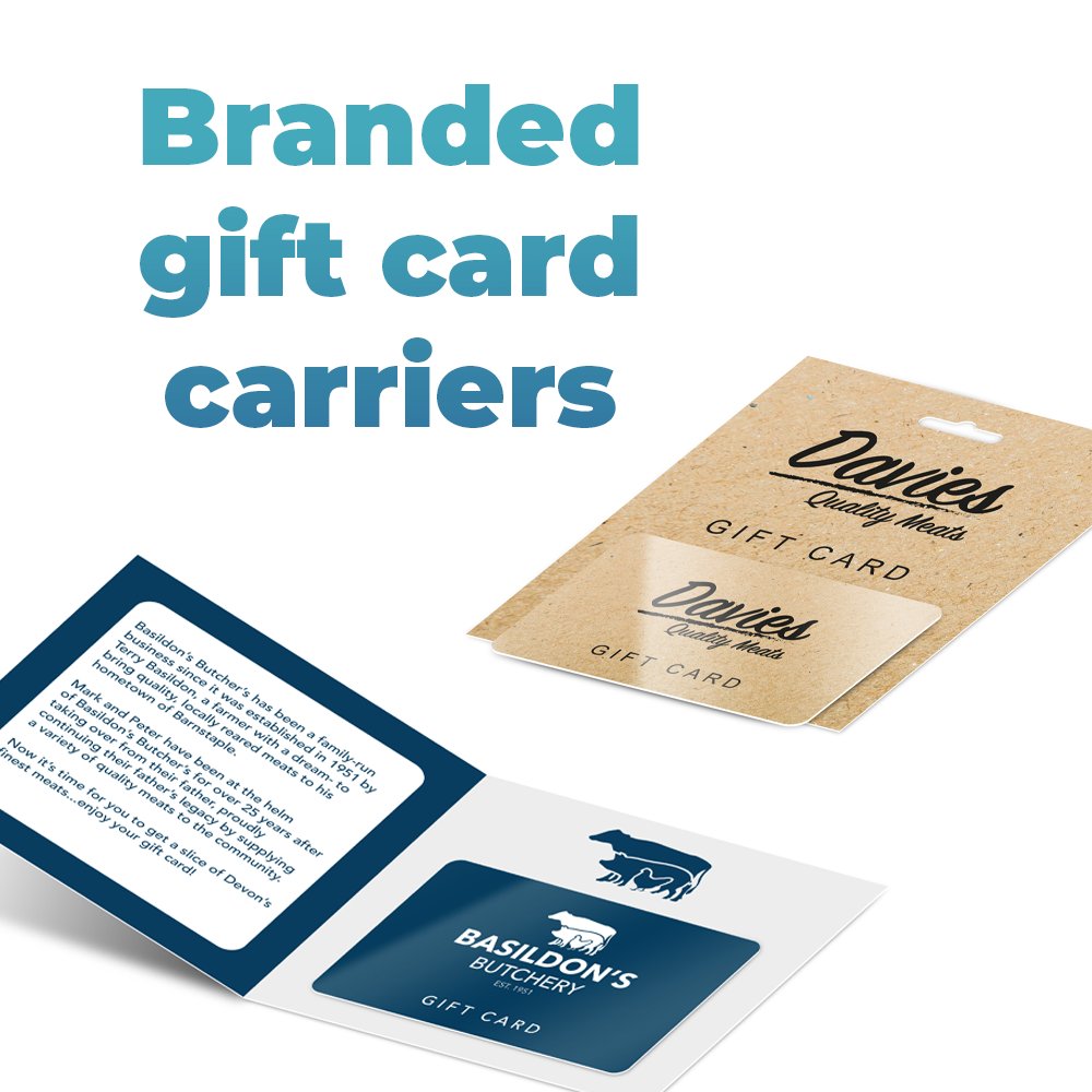Our custom gift card carriers are perfect if you want to match your printed gift cards, and allow you to add your shop’s branding onto your carriers.

Find out more about our gift card carriers: bit.ly/3UXolr3

#giftcard #giftcardcarrier