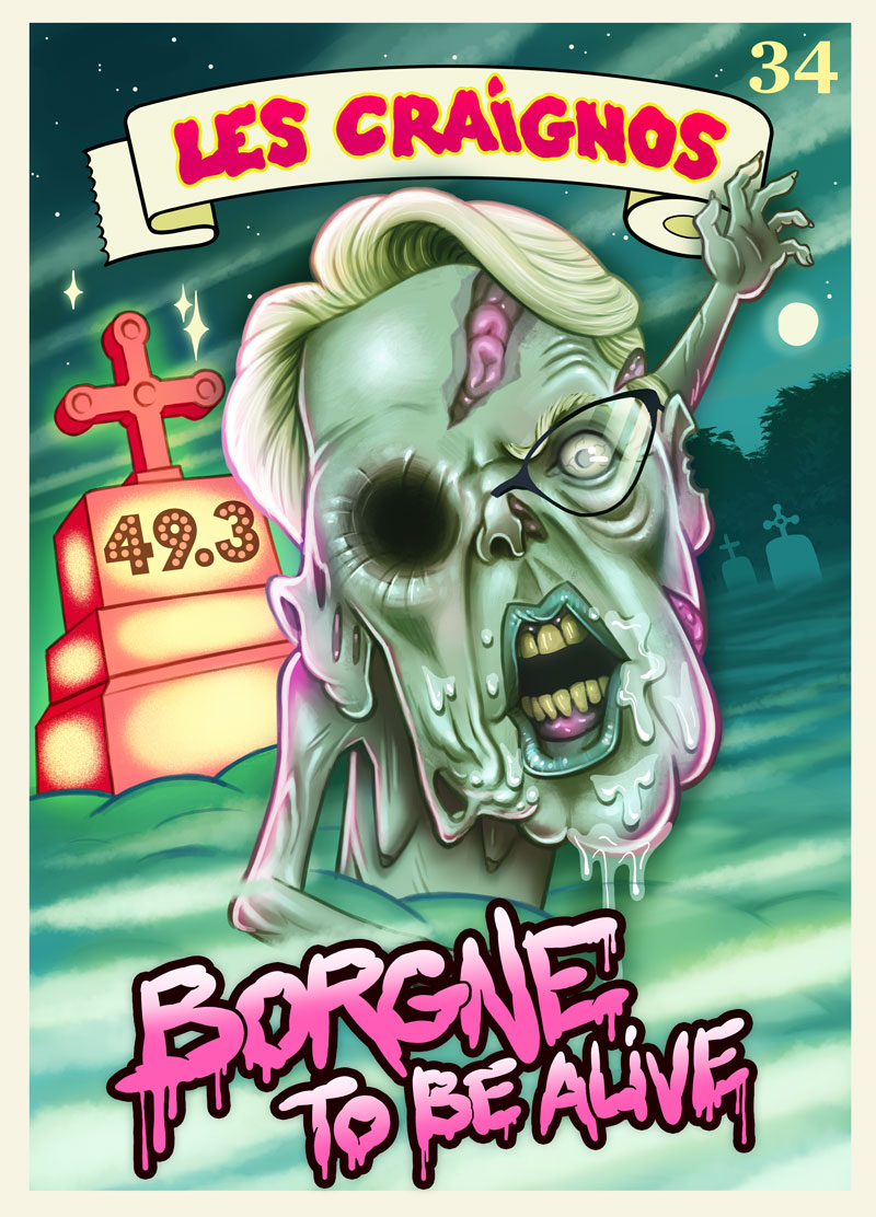 les_craignos's tweet photo. Salut à tous ! Nouvelle carte : BORGNE TO BE ALIVE !
J'en profite pour rappeler qu'il y a une méga-promo halloween jusqu'à  ce soir : L'album Les Craignos à 19,90€ au lieu de 29€. https://t.co/xW7y3HcQEm
A bientôt.
#lescraignos #Borne #Caricature https://t.co/K4JvY9M9iS