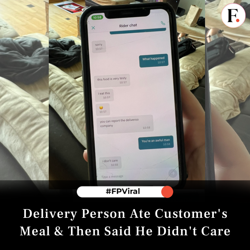 firstpost's tweet photo. #FPViral: A #twitter user  shared his experience with the delivery person of a British online meal delivery service Deliveroo in a Tweet. 

While he was waiting for his doorbell to ring, a text message appeared on his phone

#fooddelivery #viral #news #viralnews #british https://t.co/cjXTKJEfEw