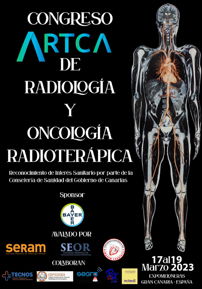 #artca2023 una experiencia formativa,  Un congreso nacional hecho eb Canarias, dos salas para #tsid y #tsrt, No pierdas la oportunidad inscribete toda la info congresoartca.com 
<a href="/ARTCA6/">ARTCA</a> <a href="/SERAM_RX/">SERAM - Sociedad Española de Radiología Médica</a> <a href="/SEOR_ESP/">SEOR.es</a> <a href="/ImagenCardiaca/">SEIC - Sociedad Española de Imagen Cardíaca</a> <a href="/SindicatoTecnos/">Sindicato TECNOS</a> @segraRadiologia <a href="/ACTEDI/">ACTEDI</a>