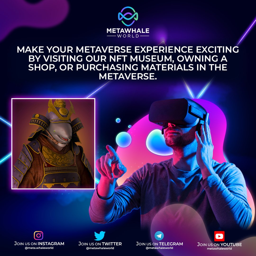 Explore now the live NFT museum only at Metawhale World.

Visit Today:

metawhaleworld.com

#socialize #metasocialize #socializinginmetaverse #vr #digitalplatform #digitalart #nftartwork #museum #virtualartist #artmuseum #nftartland #bitcoin #eth #metawhaleworld