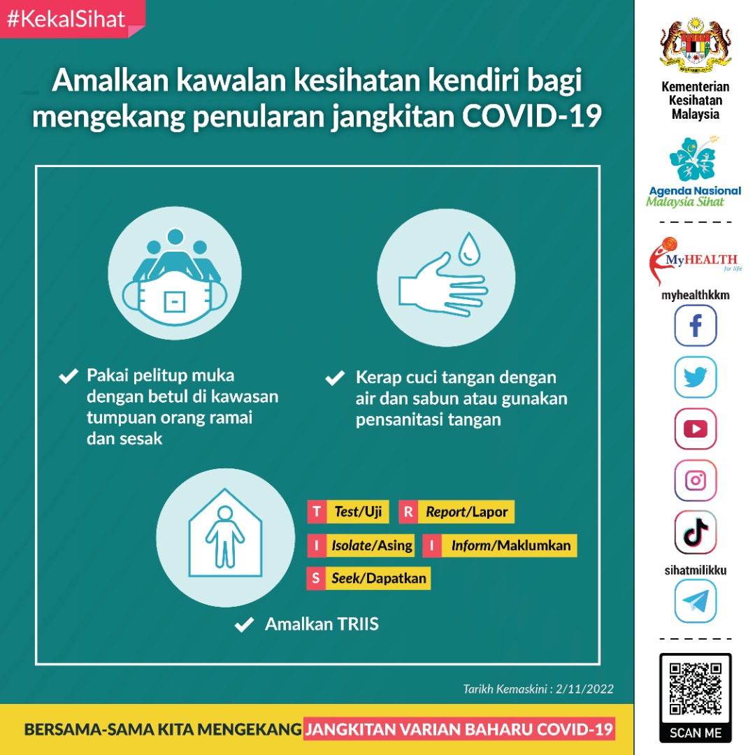 Varian baru COVID-19, XBB telah dikesan di banyak negara di dunia termasuk Malaysia. Varian ini lebih mudah merebak berbanding varian terdahulu. Terus amalkan kawalan kesihatan kendiri bagi mengekang peningkatan kes COVID-19.

#ANMS 
#KekalSihat 
#COVID19 
#sihatmilikku
