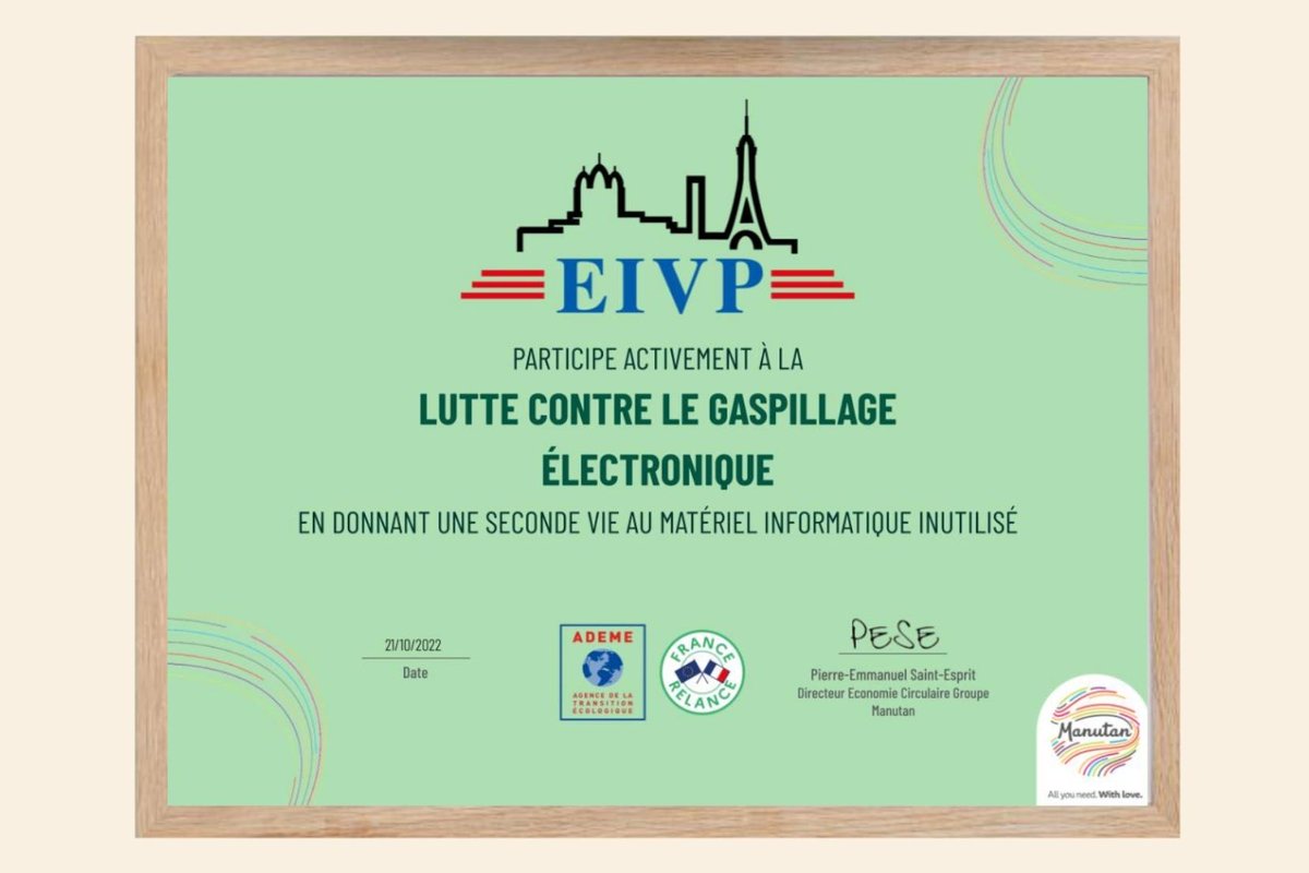[#ODD] La #collecte de produits électroniques organisée à l’<a href="/eivp_paris/">.</a> en septembre dernier a permis de sauver 301 kilos de matières, d'éviter l'émission de 89,83 tonnes de #CO2, soit l'équivalent de 45 allers-retours Paris-New York 👏
🌍 #globalgoals ➡️ eivp-paris.fr/la-grande-ecol…